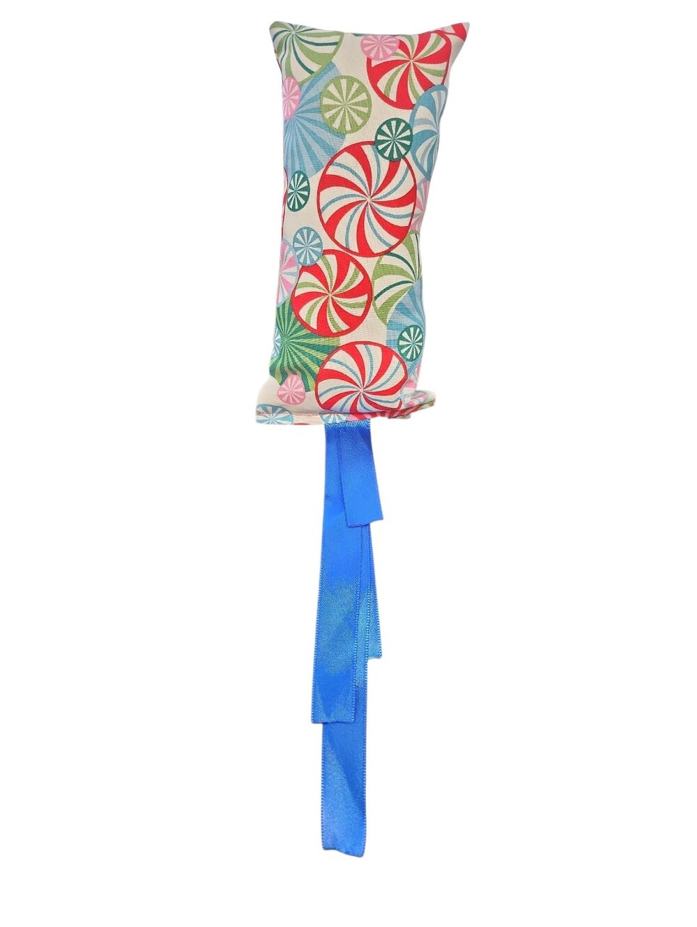 Peppermint Holiday Candy Catnip Kicker Toy Wity Tassles